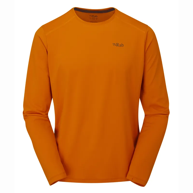 Rab Mens Force Long Sleeved Tee - Marmalade